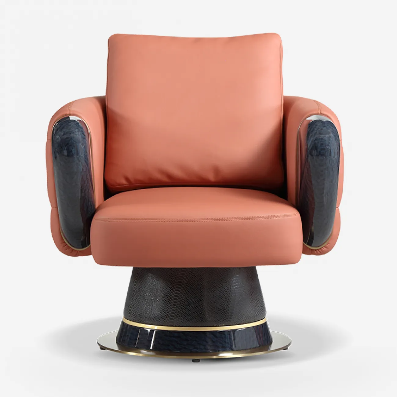 Роскошное кресло MIVICA из натуральной кожи и дерева KR38750-32