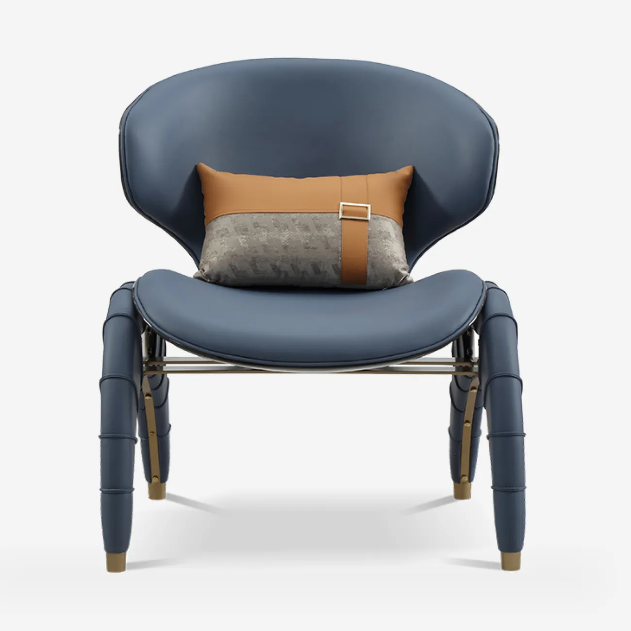 Дизайнерское кресло MIVICA из натуральной кожи и дерева KR38752-32