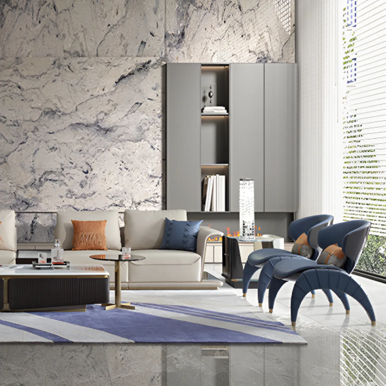 Дизайнерское кресло MIVICA из натуральной кожи и дерева KR38752-32