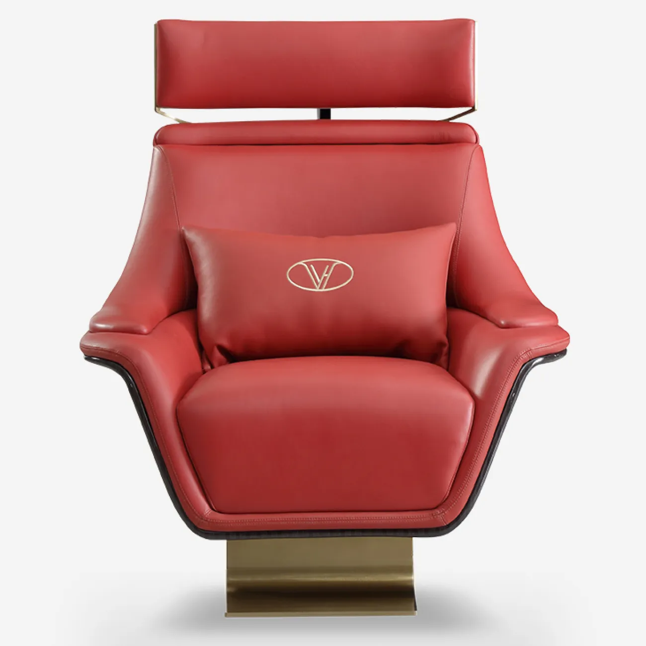 Роскошное кресло MIVICA из натуральной кожи и дерева KR38758-32