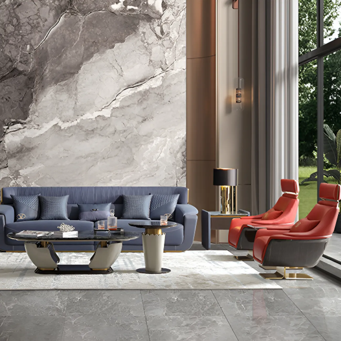 Роскошное кресло MIVICA из натуральной кожи и дерева KR38758-32