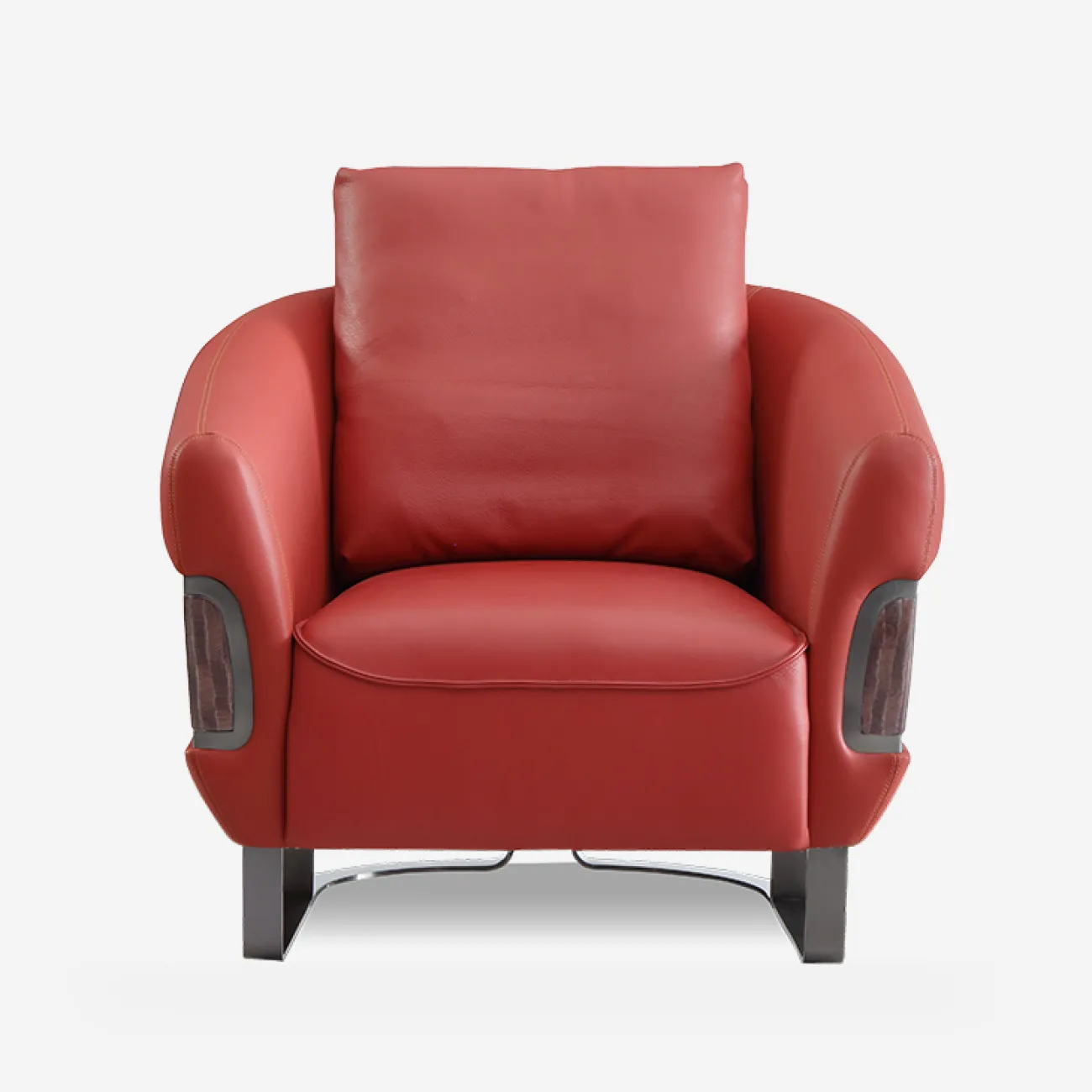 Стильное кресло MIVICA из натуральной кожи и дерева KR38763-32