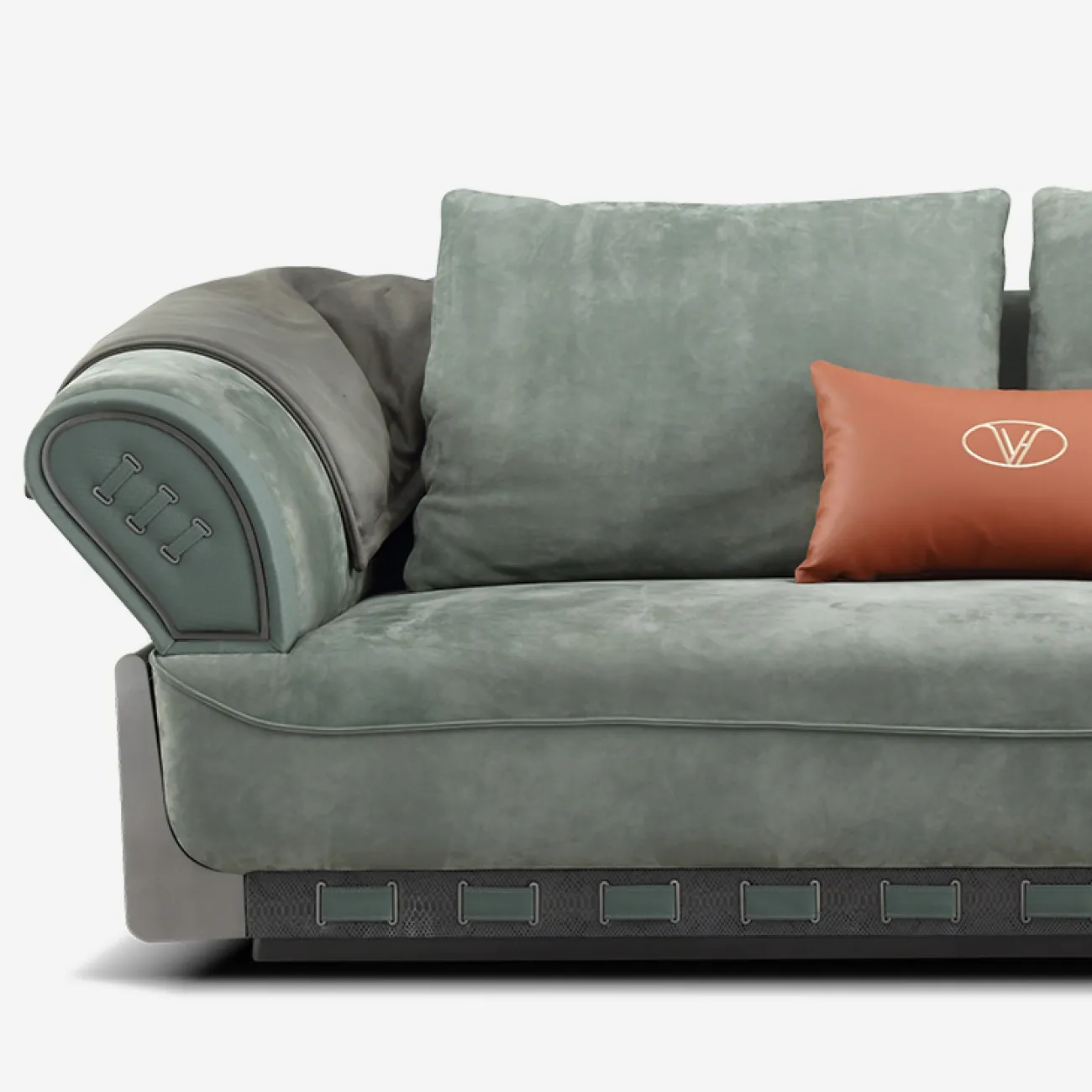 Респектабельный диван MIVICA из натуральной матовой кожи DV38764-32