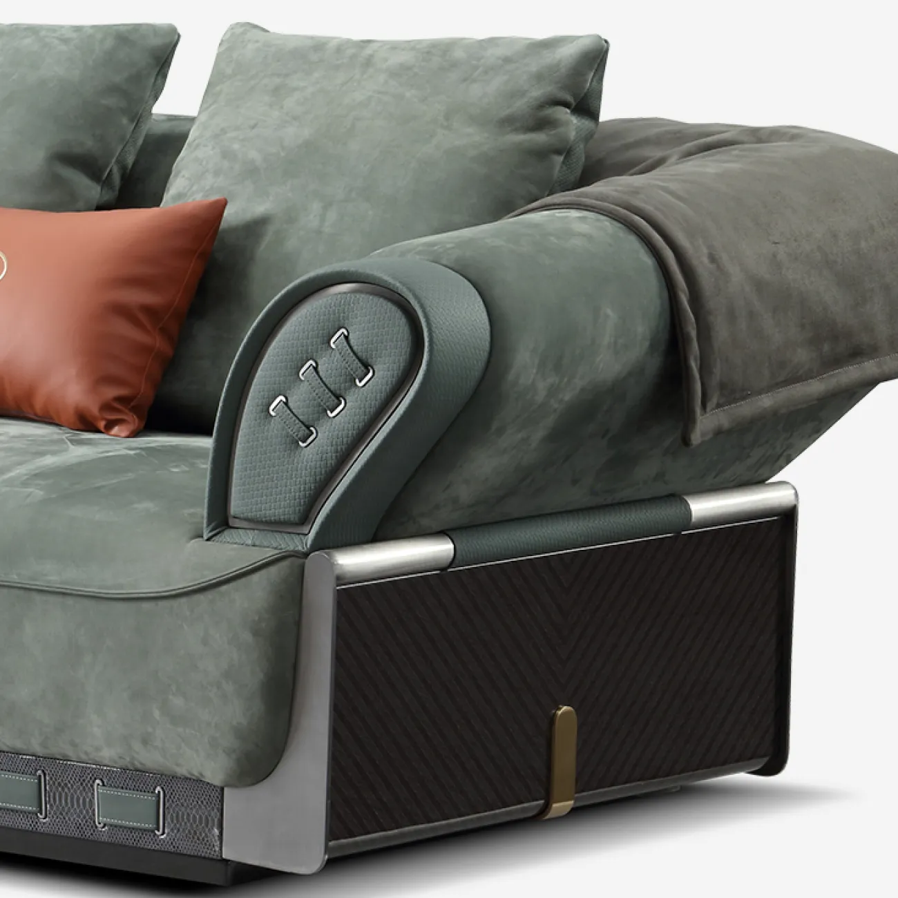 Респектабельный диван MIVICA из натуральной матовой кожи DV38764-32