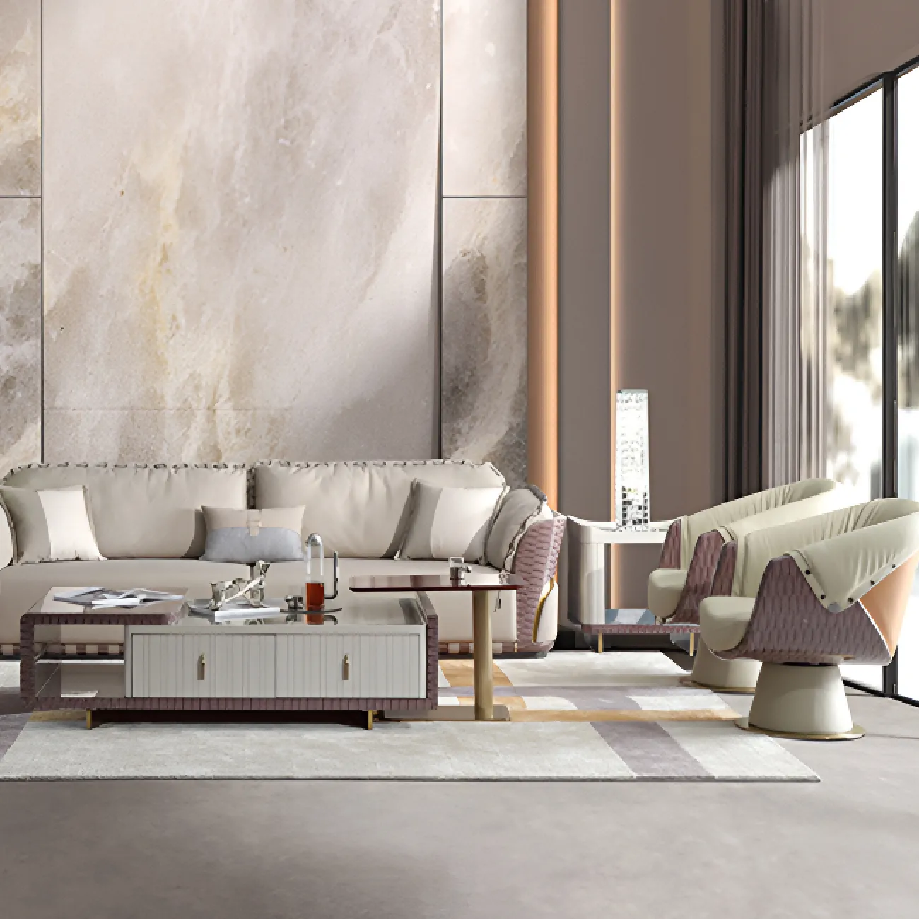 Роскошное кресло MIVICA  из натуральной воловьей кожи KR38767-32