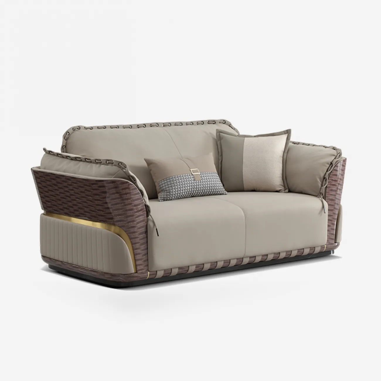 Роскошный диван MIVICA из натуральной матовой кожи DV38768-32