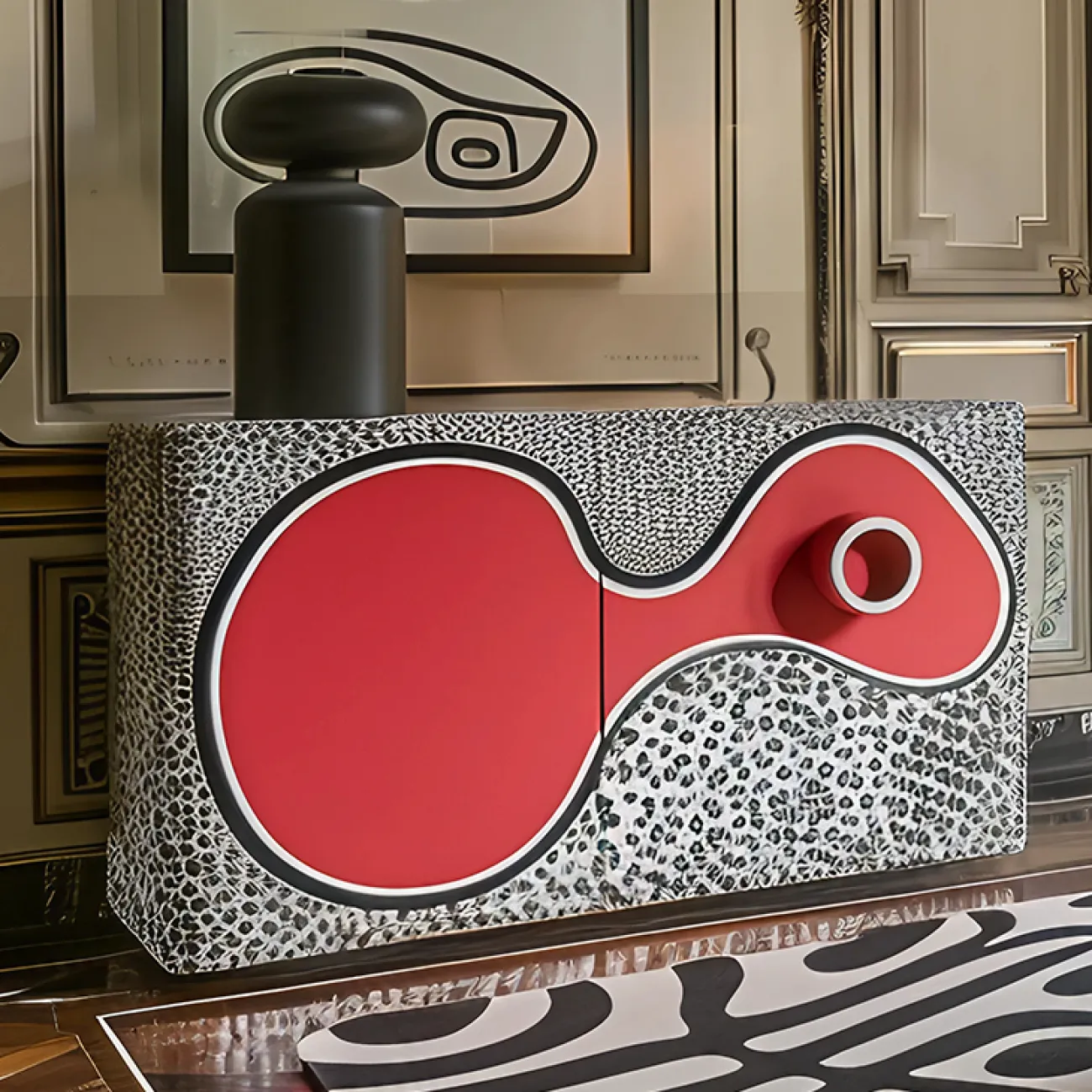 Дизайнерский комод MIVICA с ручной росписью KD38805-32 Дизайнерский комод MIVICA с ручной росписью KD38805-32