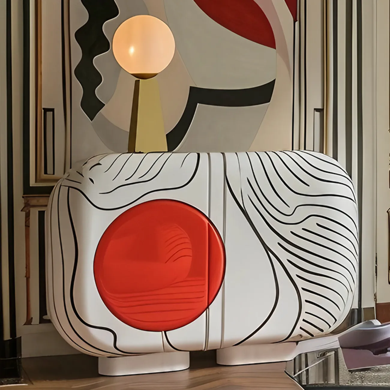 Дизайнерский комод MIVICA с ручной росписью KD38805-32 Дизайнерский комод MIVICA с ручной росписью KD38805-32