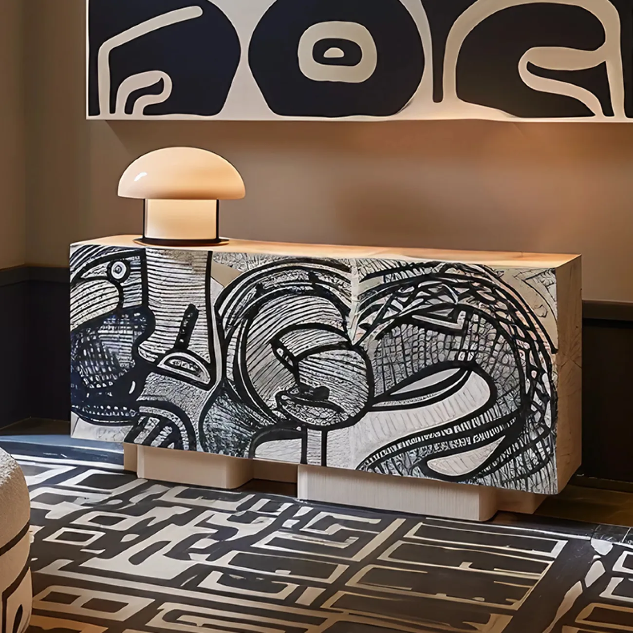 Дизайнерский комод MIVICA с ручной росписью KD38812-32 Дизайнерский комод MIVICA с ручной росписью KD38812-32