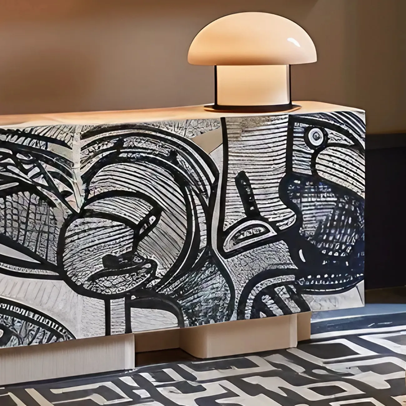 Дизайнерский комод MIVICA с ручной росписью KD38812-32 Дизайнерский комод MIVICA с ручной росписью KD38812-32