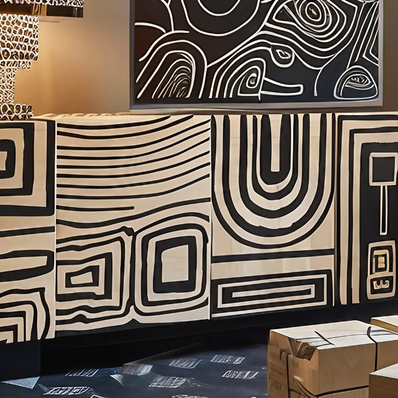 Дизайнерский комод MIVICA с ручной росписью KD38813-32