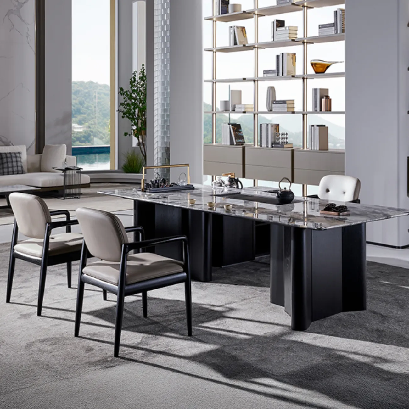 Элегантный чайный столик MIVICA из натурального мрамора CH38825-32