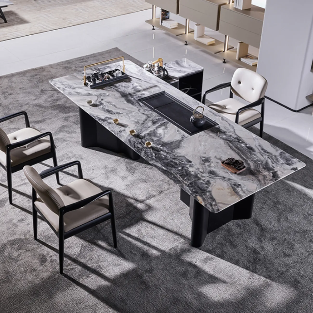 Элегантный чайный столик MIVICA из натурального мрамора CH38825-32