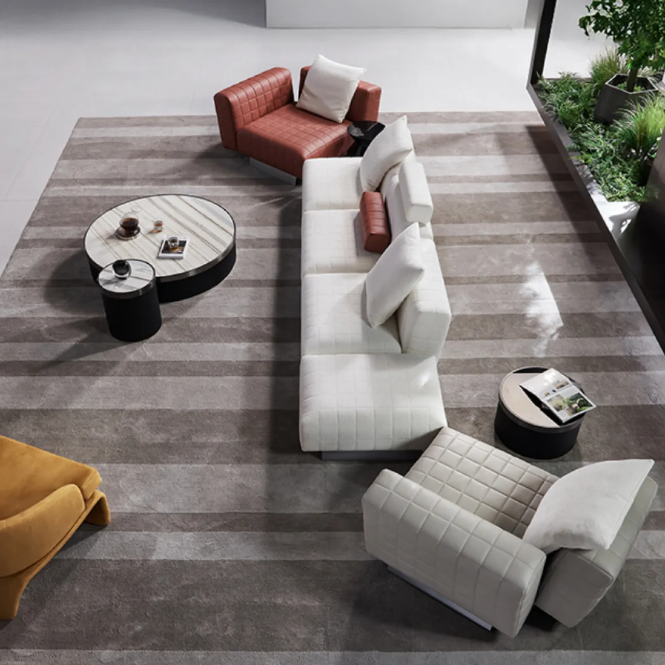 Элегантный журнальный столик MIVICA со столешницей из мрамора JS38832-32