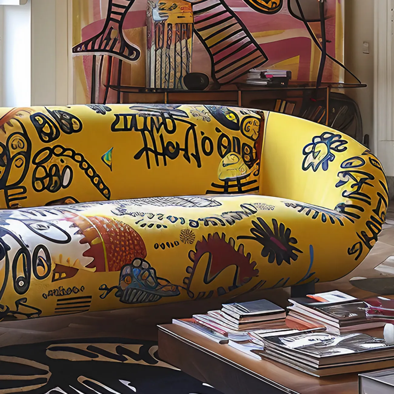 Креативный диван MIVICA с ярким принтом DV38835-32