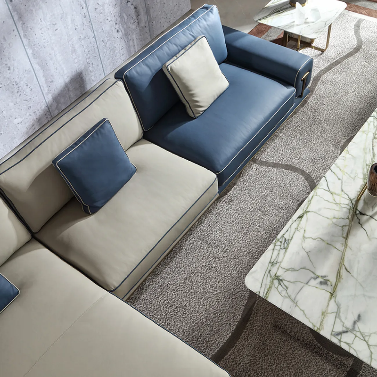 Роскошный угловой диван MIVICA из искусственной кожи DV38840-32 Роскошный угловой диван MIVICA из искусственной кожи DV38840-32