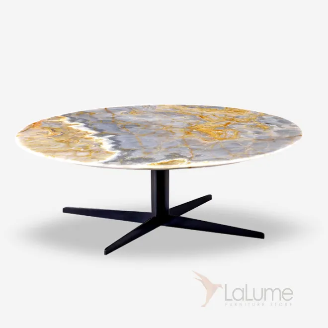 Круглый журнальный столик MIVICA со столешницей из мрамора JS38844-32