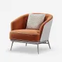 Роскошное кресло MIVICA комбинированное текстиль и кожа KR38845-32