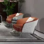 Роскошное кресло MIVICA комбинированное текстиль и кожа KR38845-32