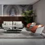 Роскошное кресло MIVICA комбинированное текстиль и кожа KR38845-32
