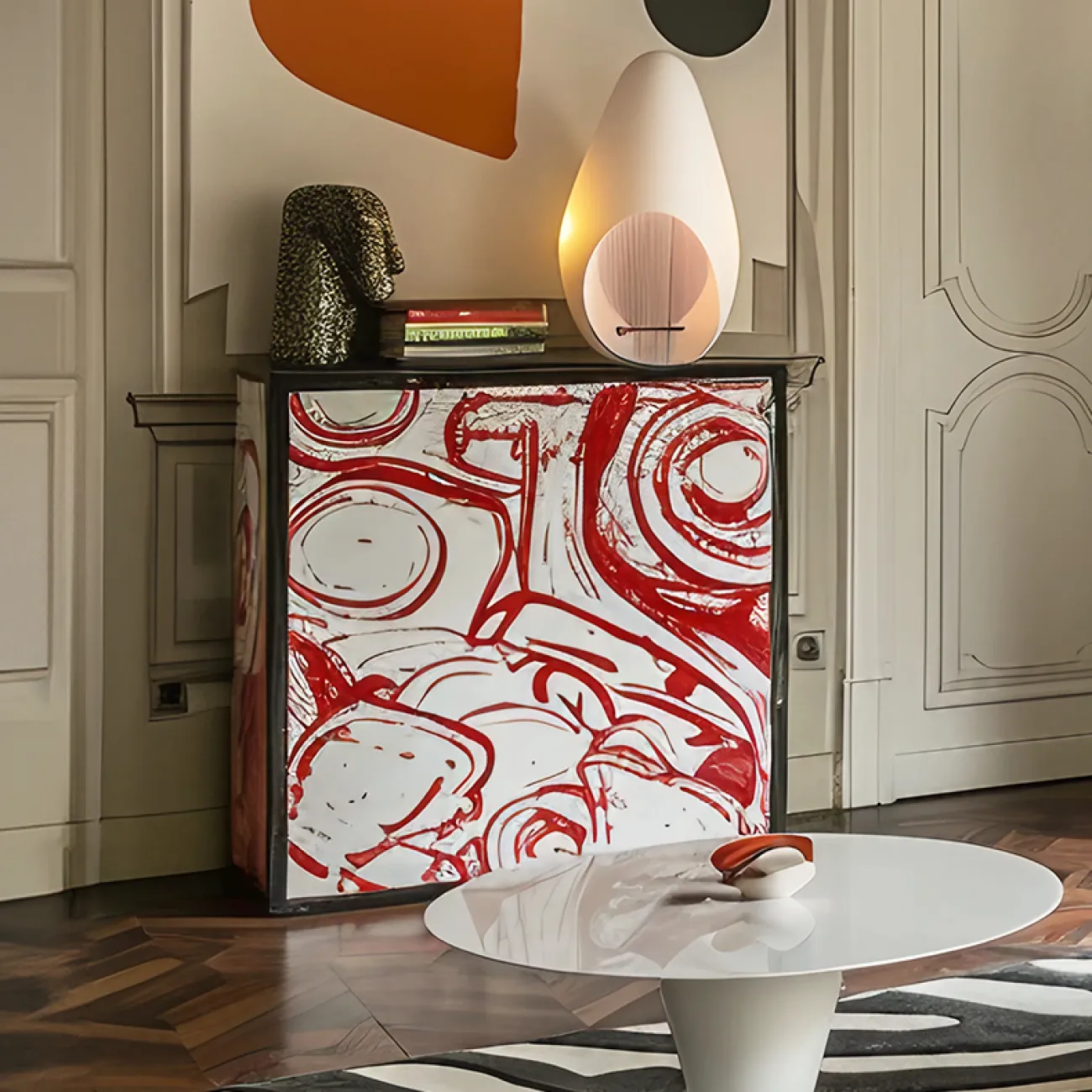 Дизайнерский комод MIVICA с ручной росписью KD38857-32