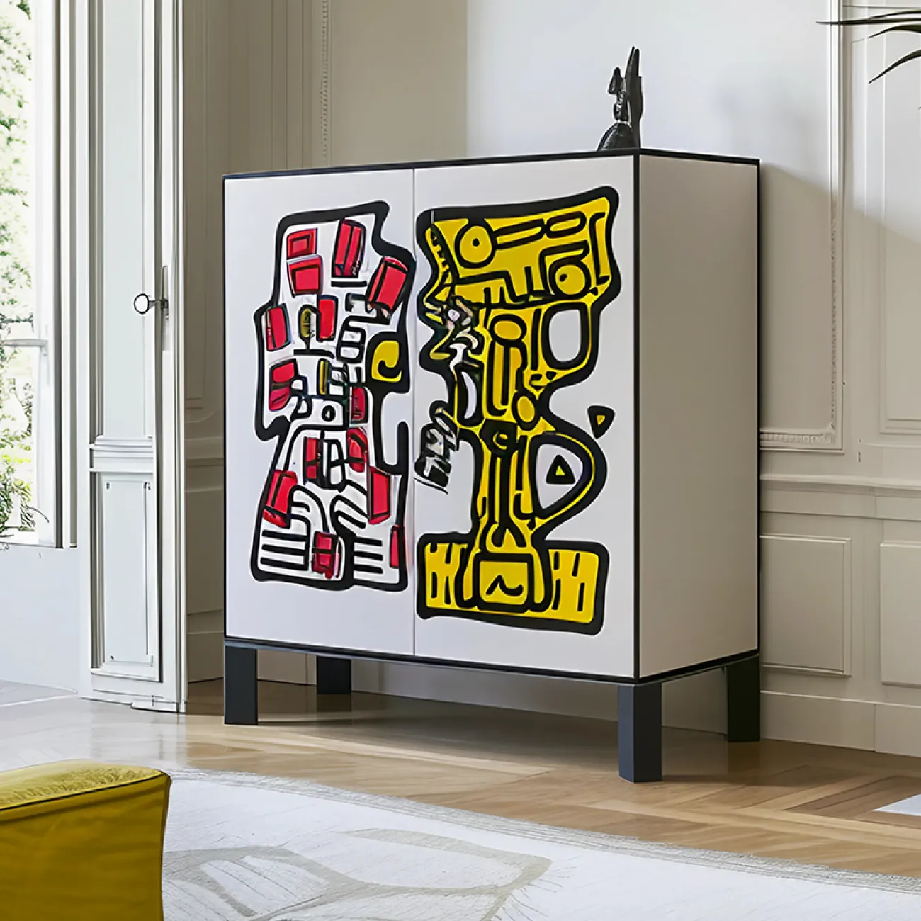 Дизайнерский комод MIVICA с ручной росписью KD38858-32