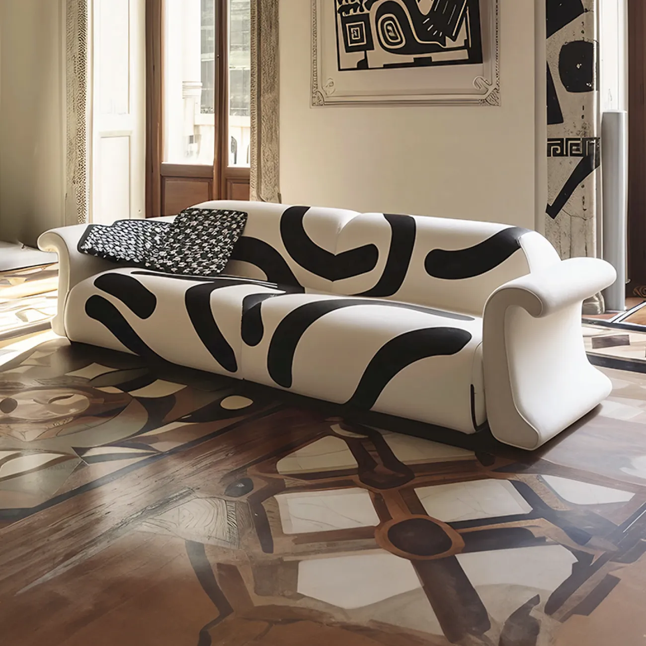 Креативный диван MIVICA с необычным принтом D38860-32