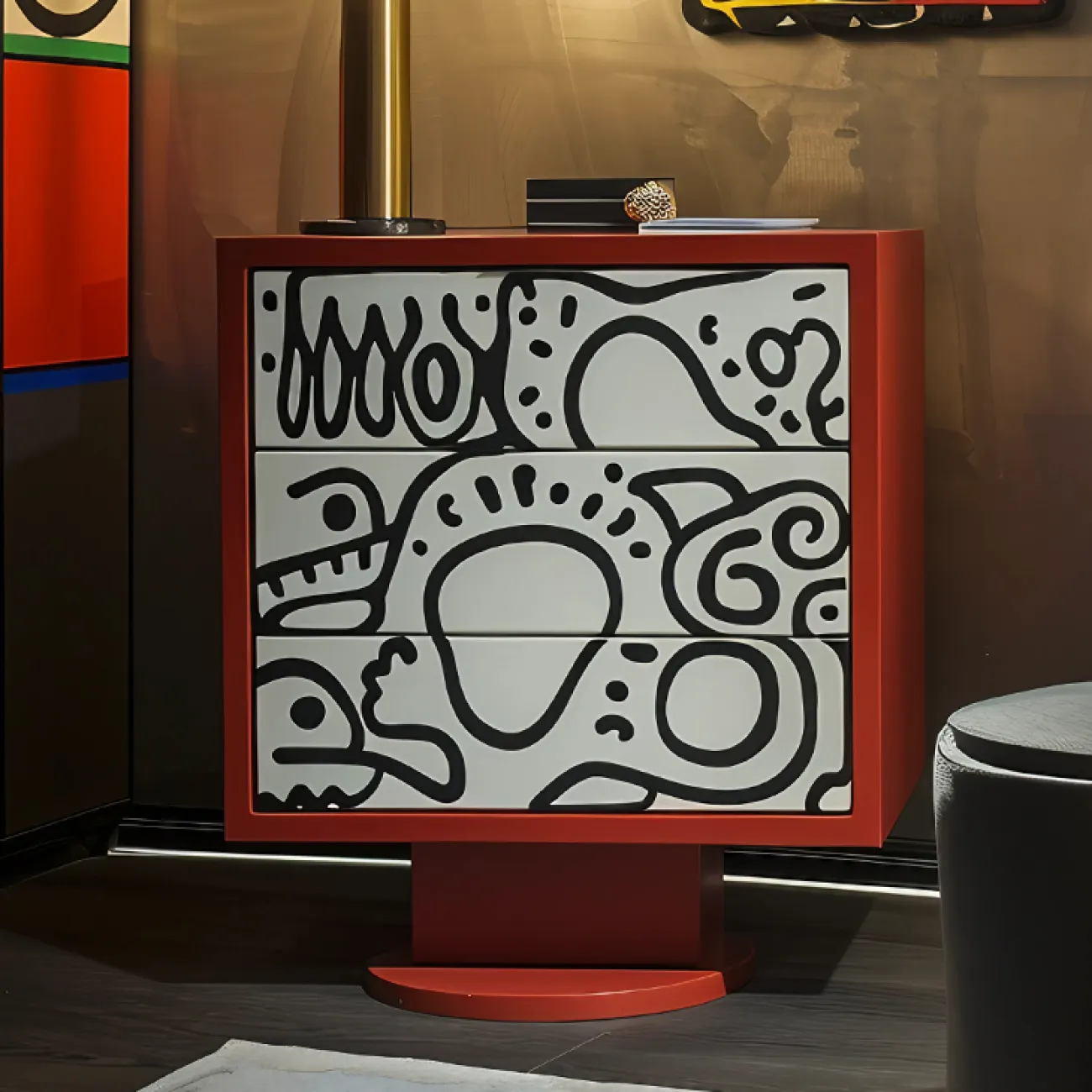 Дизайнерский комод MIVICA с граффити KD38862-32