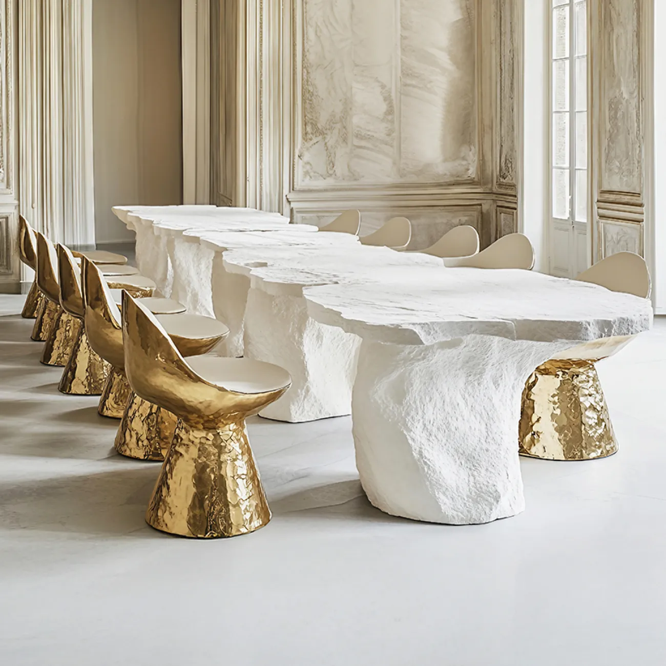 Необычный дизайнерский обеденный стол MIVICA из дерева OS38872-32