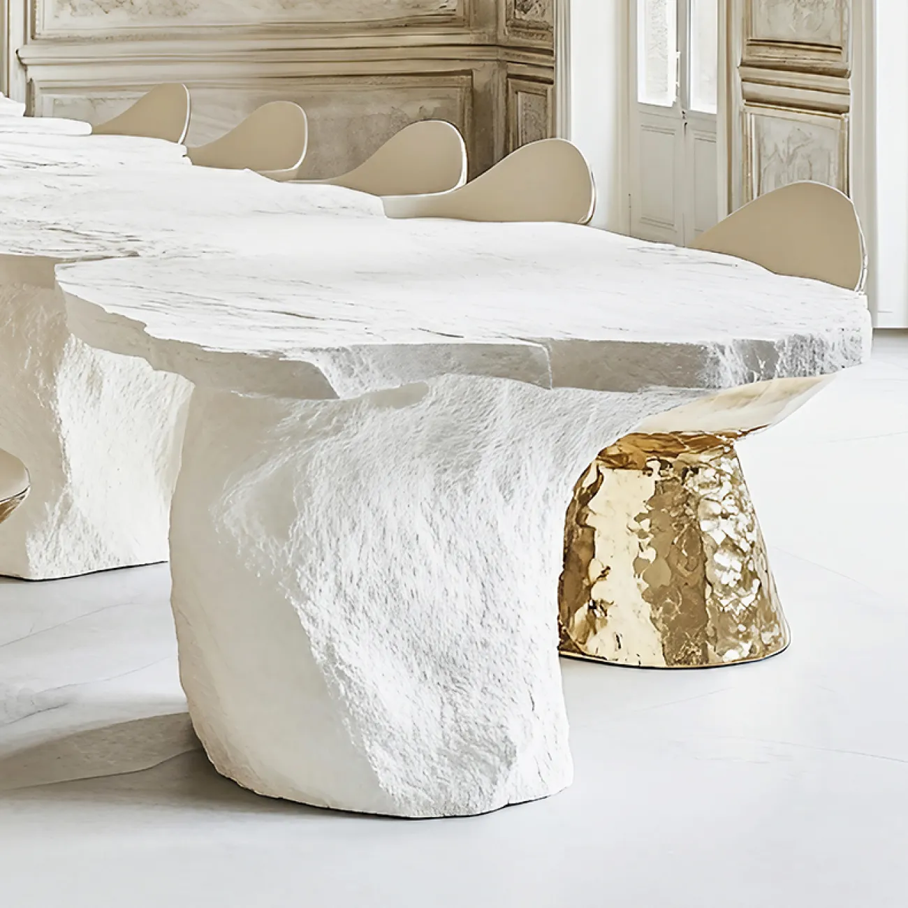 Необычный дизайнерский обеденный стол MIVICA из дерева OS38872-32