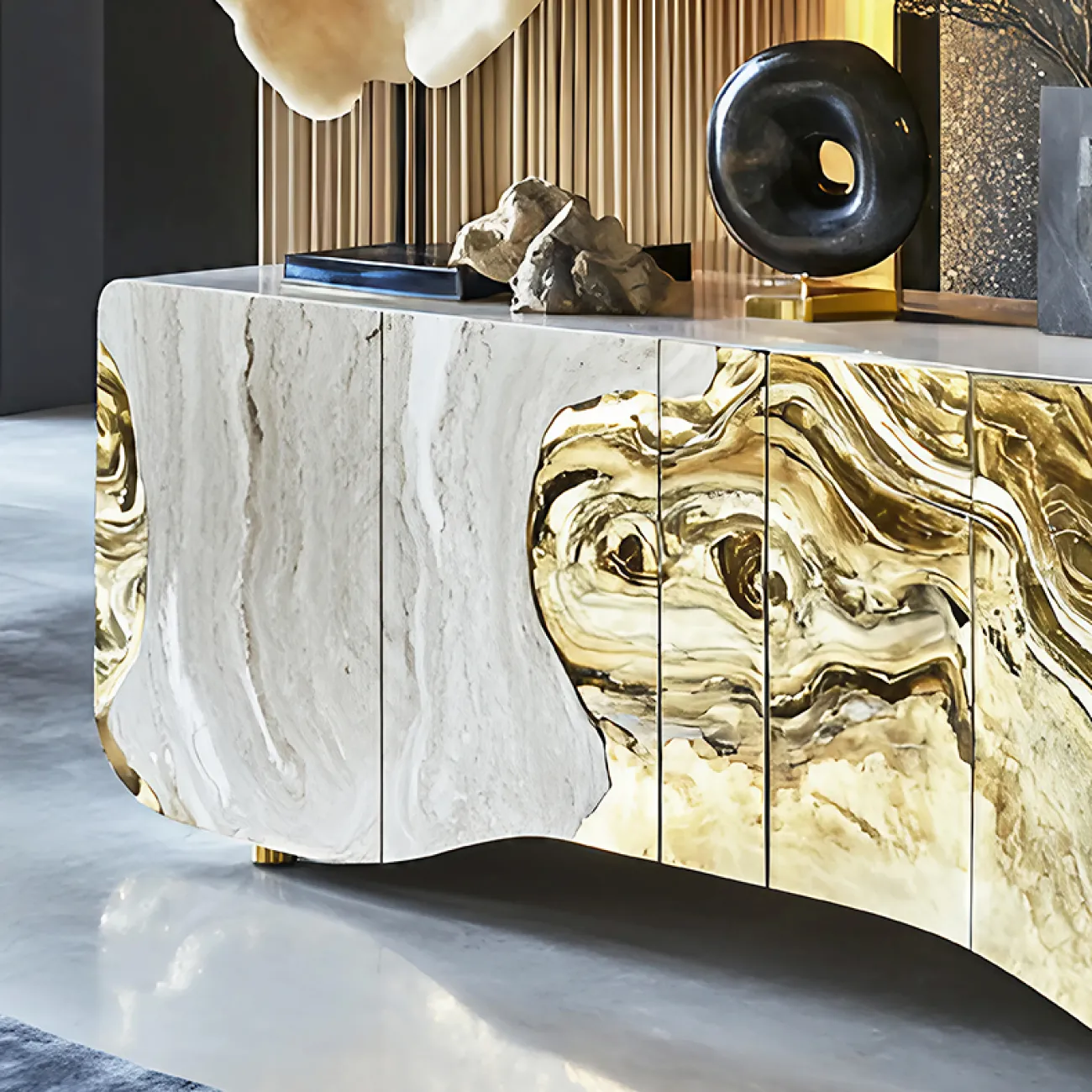 Роскошный комод MIVICA из дерева и нано покрытия KD38876-32