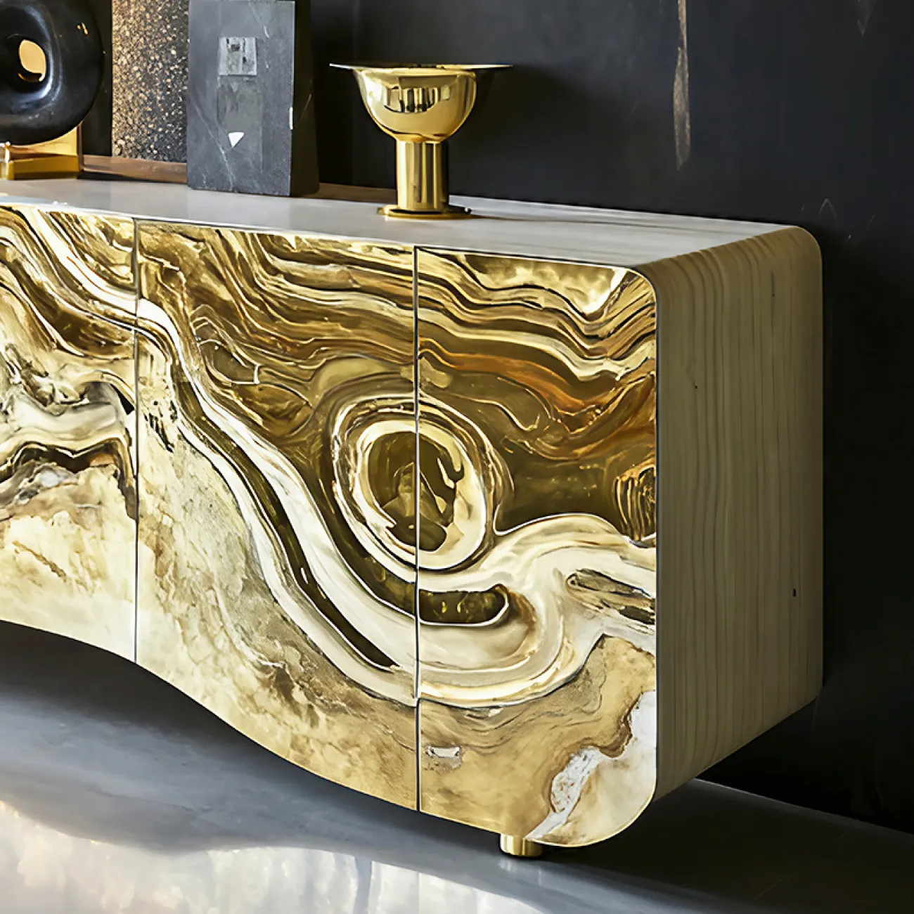 Роскошный комод MIVICA из дерева и нано покрытия KD38876-32