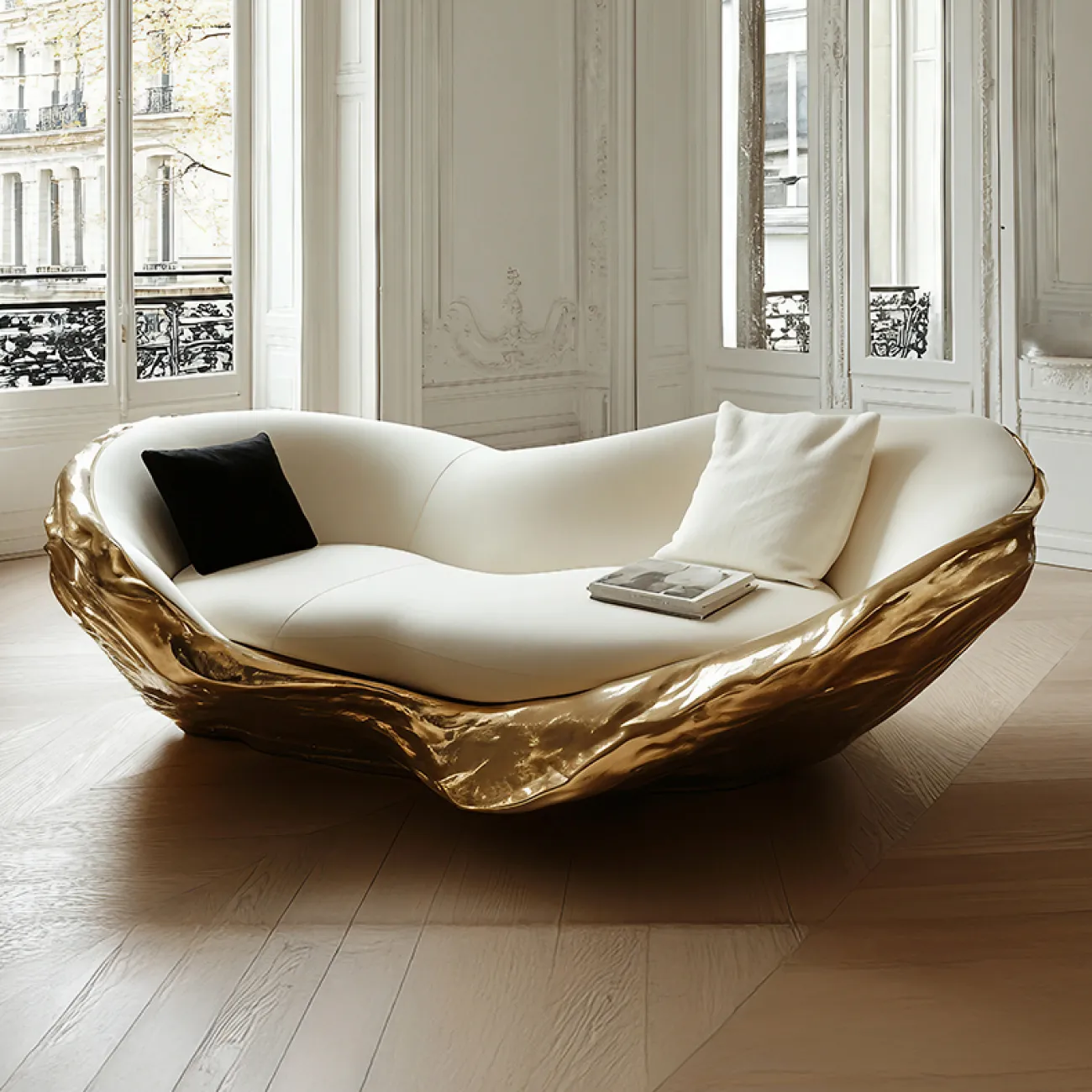 Дизайнерский диван MIVICA из дерева и экокожи DV38567-32