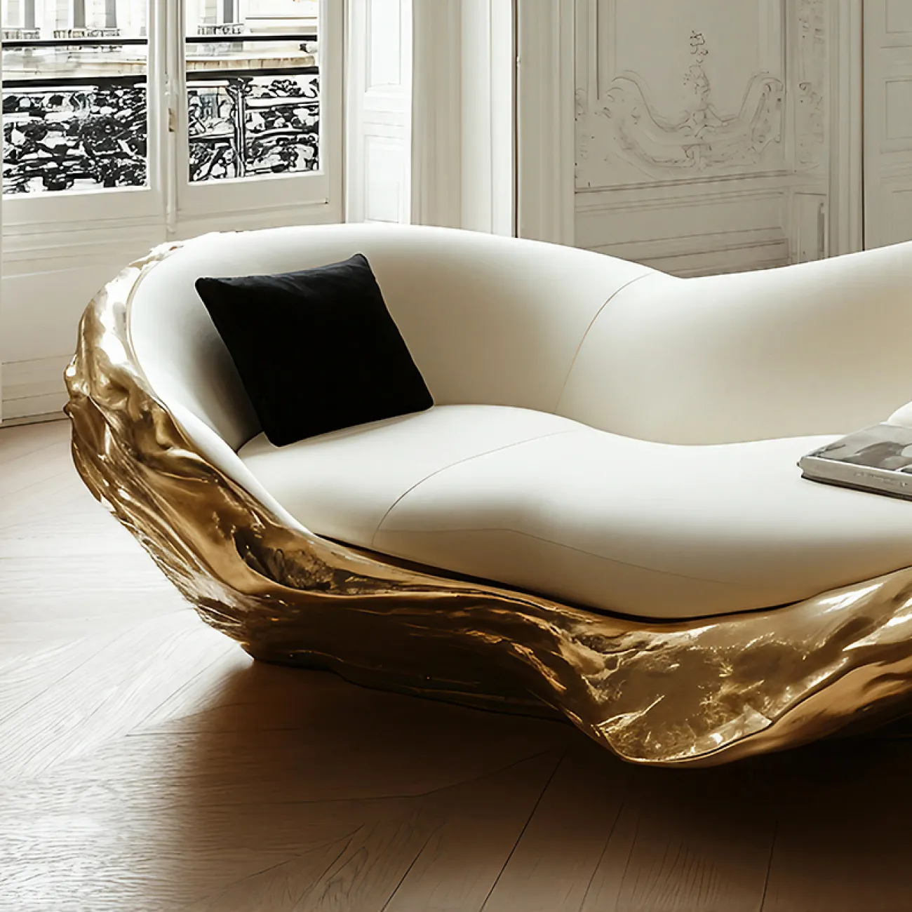 Дизайнерский диван MIVICA из дерева и экокожи DV38567-32