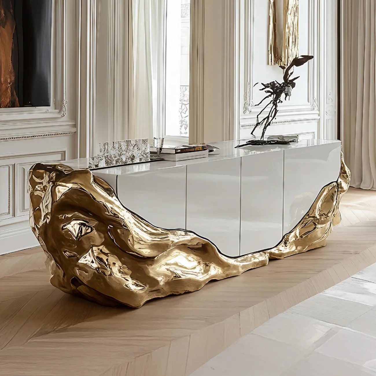 Роскошный комод MIVICA из дерева и нано покрытия KD38881-32