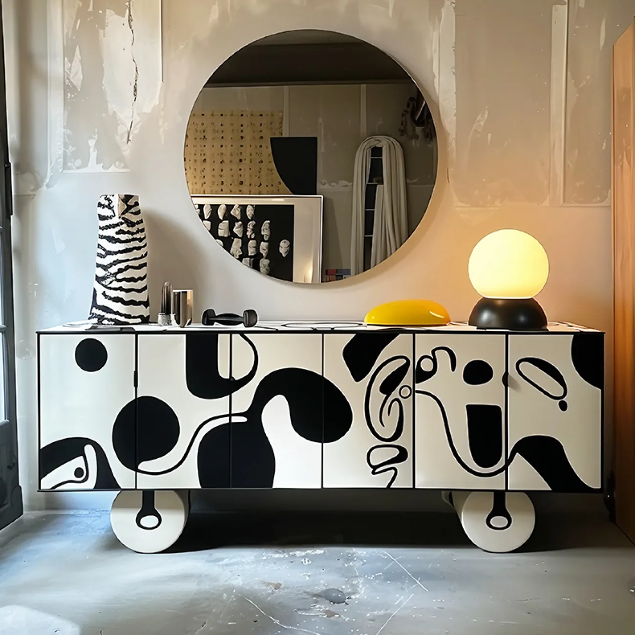 Тумба под телевизор MIVICA с ручной росписью KD38889-32