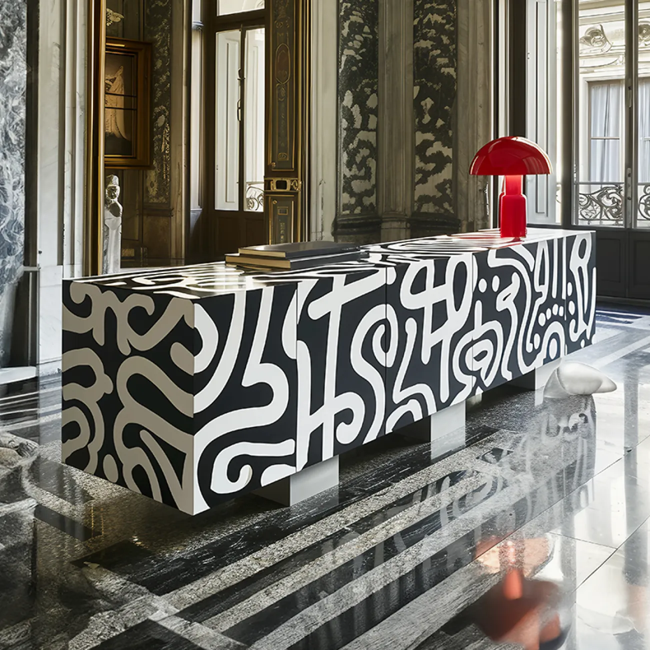 Тумба под телевизор MIVICA с ручной росписью TB38890-32