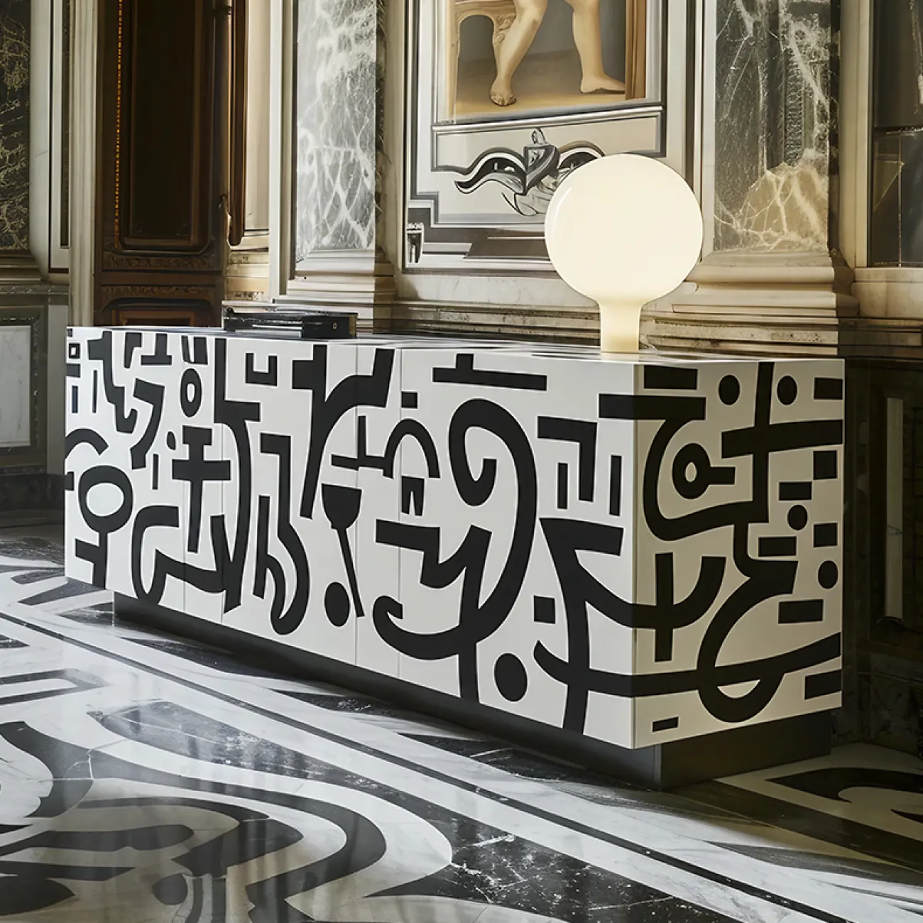 Роскошный комод MIVICA с ручной росписью KD38891-32