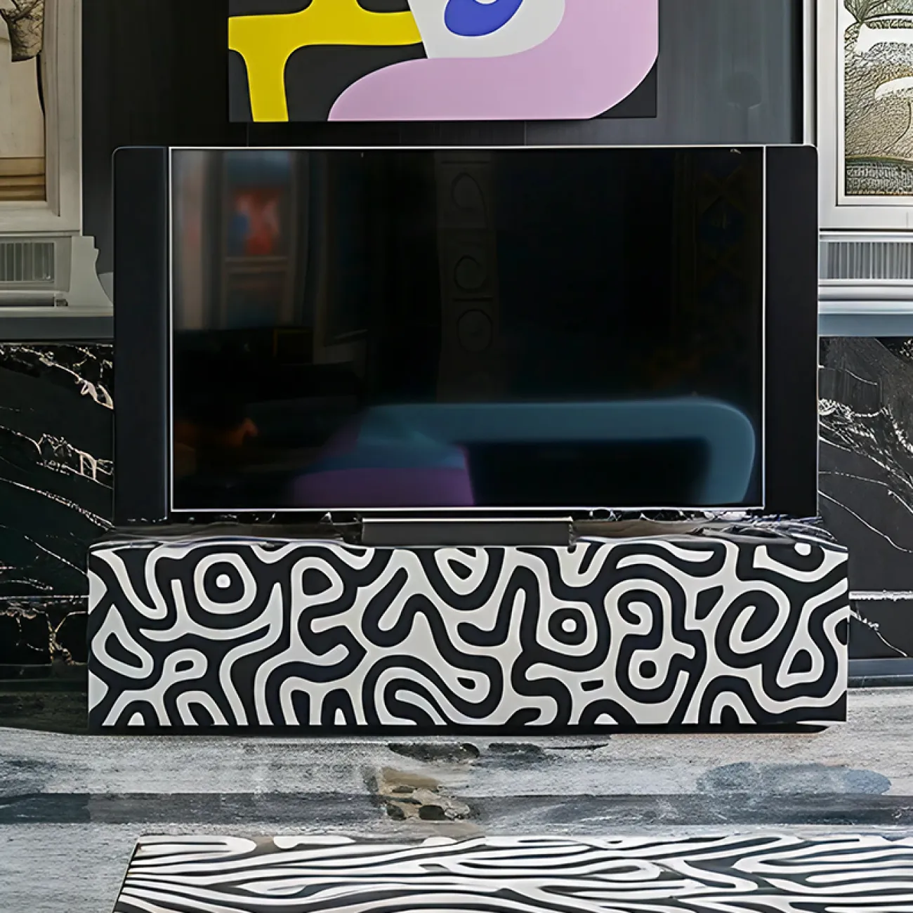 Тумба под телевизор MIVICA с ручной росписью TB38892-32