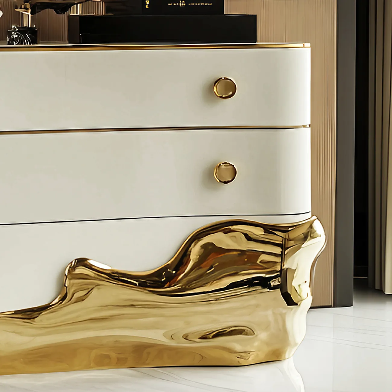 Роскошный дизайнерский комод MIVICA из дерева и сплава ASA KD38901-32