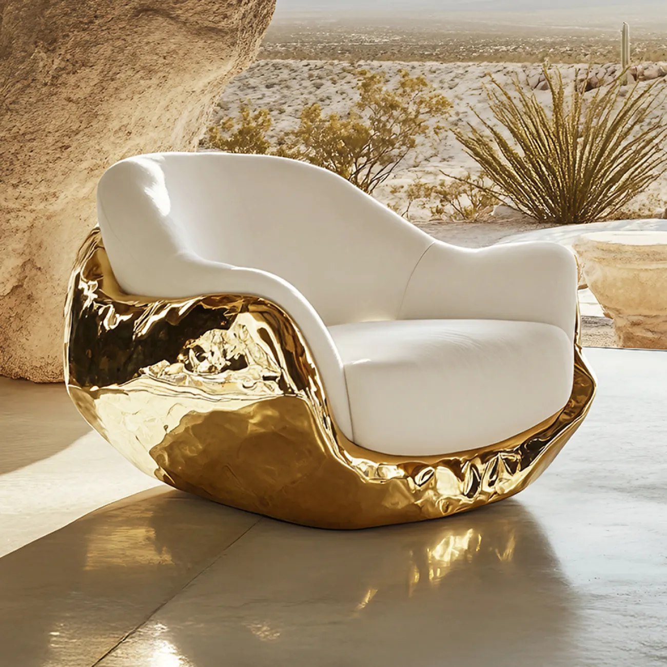 Роскошное кресло MIVICA из дерева и искусственной кожи KR38907-32