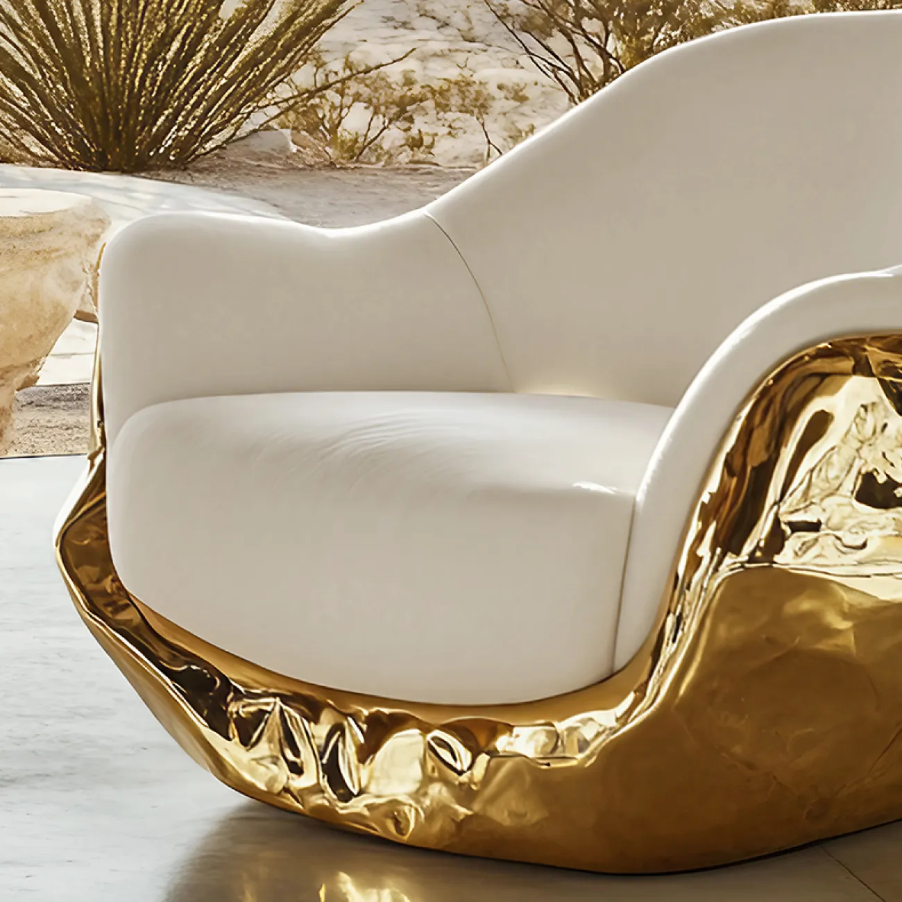 Роскошное кресло MIVICA из дерева и искусственной кожи KR38907-32