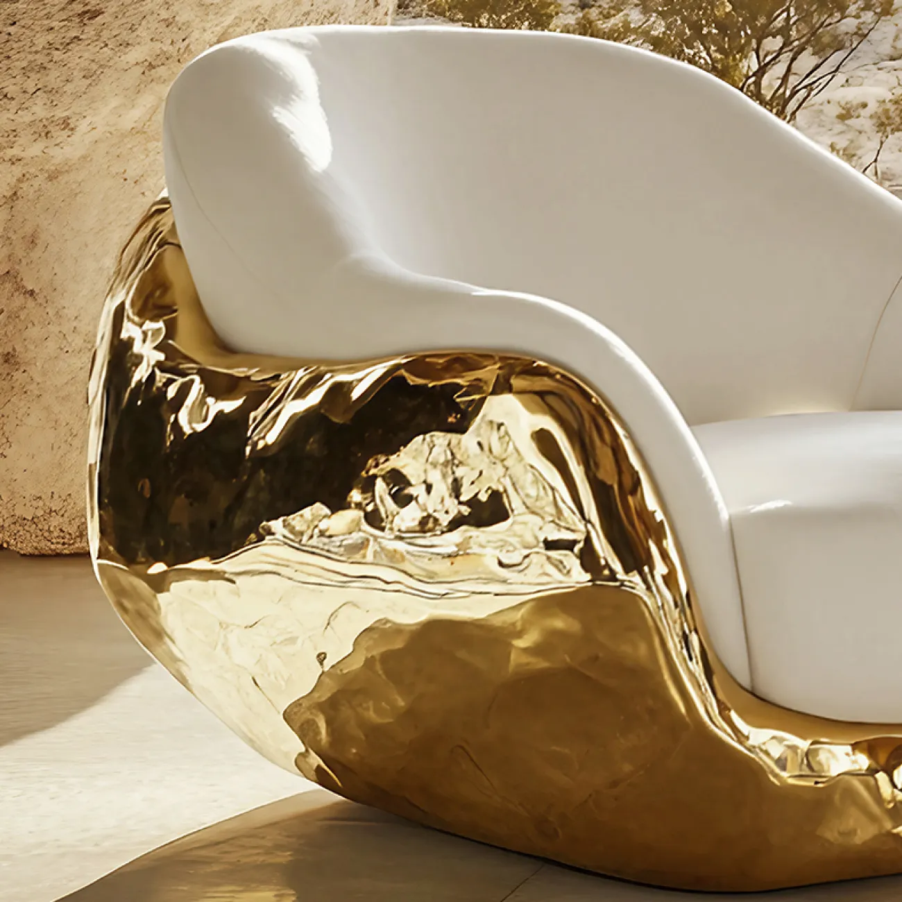 Роскошное кресло MIVICA из дерева и искусственной кожи KR38907-32