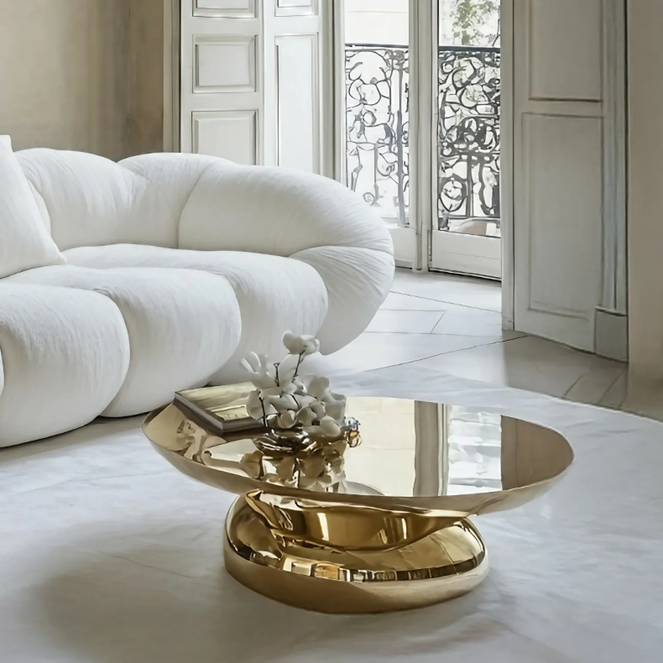 Дизайнерский диван MIVICA из дерева и фланели DV38910-32