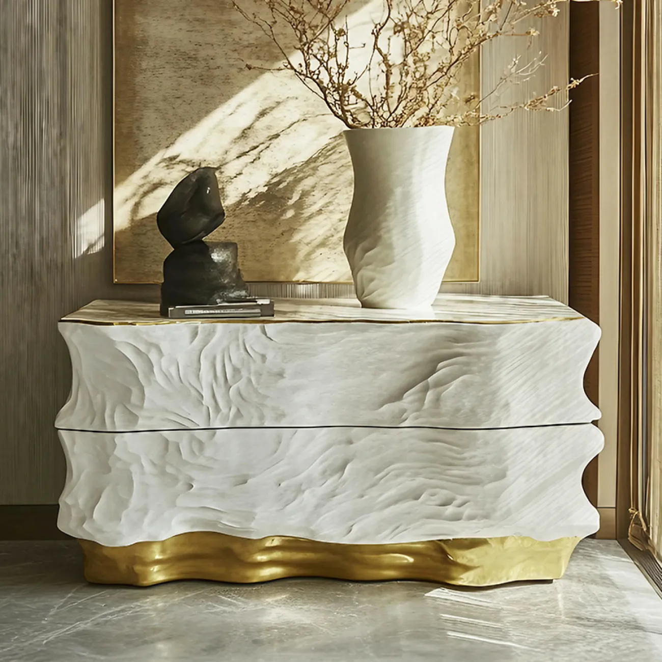 Роскошный комод MIVICA из дерева и нано покрытия KD38913-32