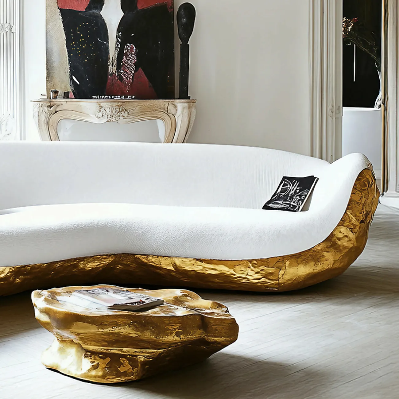 Дизайнерский диван MIVICA из дерева и фланели DV38915-32