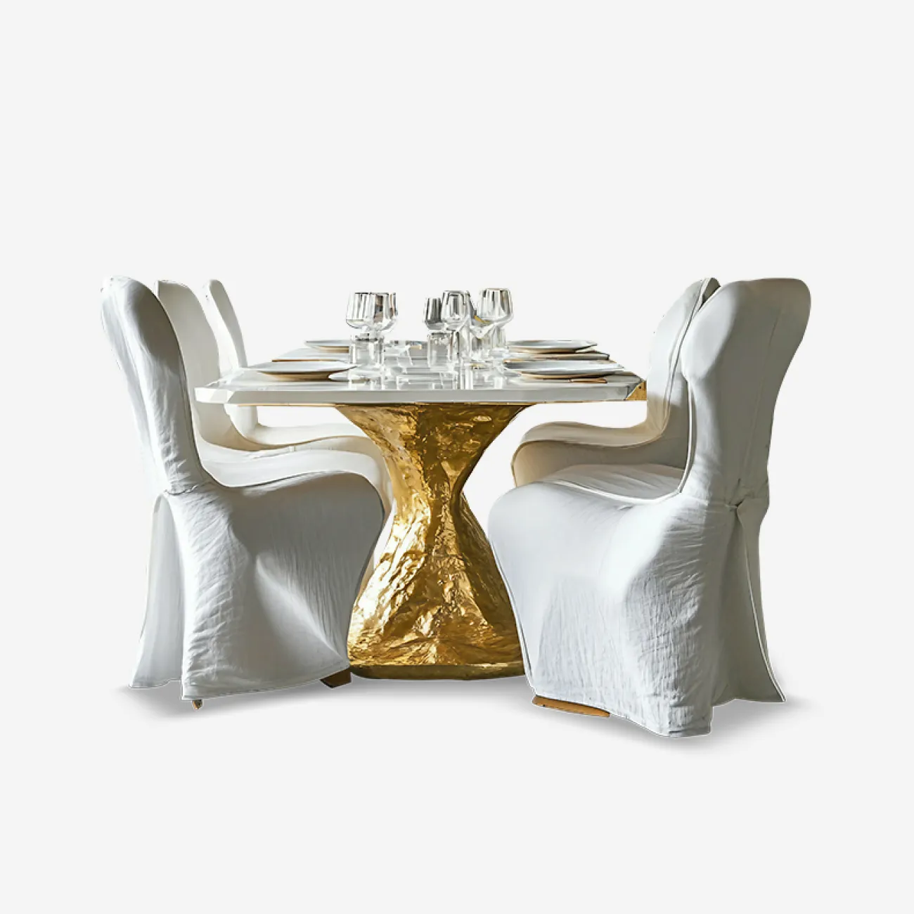 Роскошный обеденный стол MIVICA со столешницей из мрамора OS38917-32