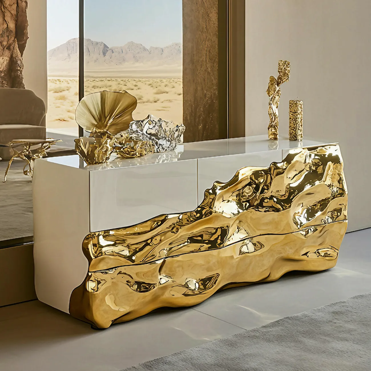 Роскошный комод MIVICA из дерева и нано покрытия KD38933-32