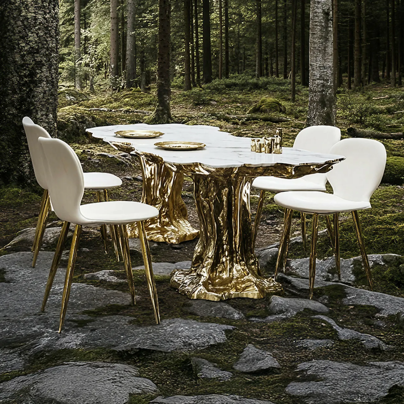 Роскошный дизайнерский обеденный стол MIVICA из мрамора из сплава ASA OS38938-32 Роскошный дизайнерский обеденный стол MIVICA из мрамора из сплава ASA OS38938-32