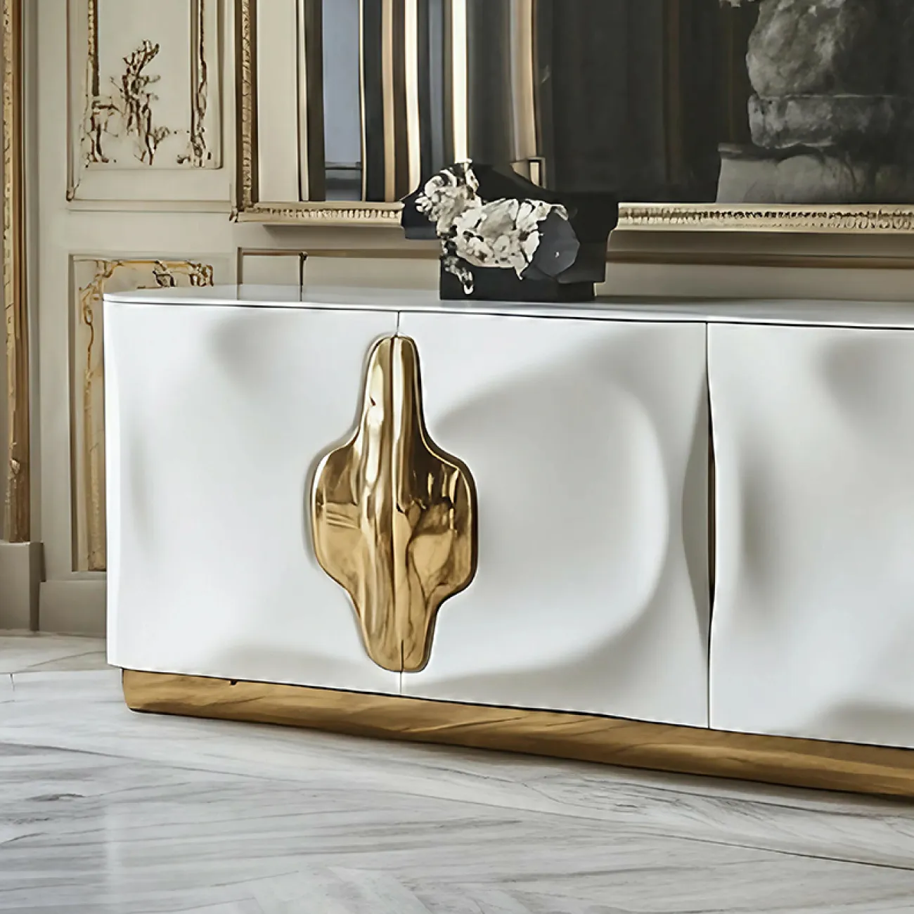 Элегантный комод MIVICA из дерева и сплава ASA KD38941-32